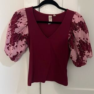 Anthropologie puff sleeve XXS top